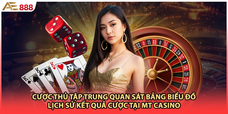 Cược thủ tập trung quan sát bảng biểu đồ lịch sử kết quả cược tại MT casino