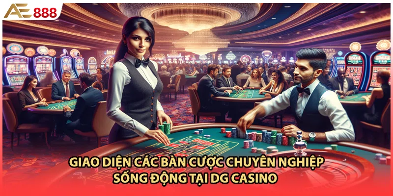 Giao diện các bàn cược chuyên nghiệp, sống động tại DG casino 